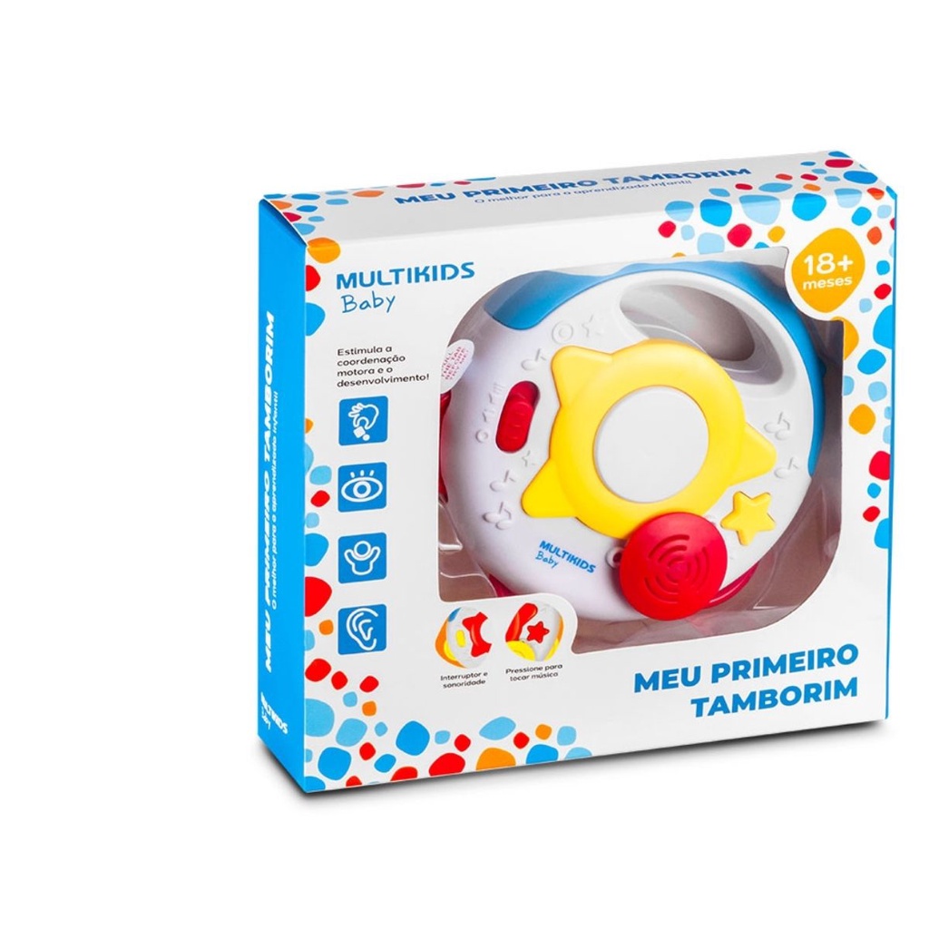 Meu Primeiro Tamborim Efeito de Luz e Som Multikids Baby - BR1247