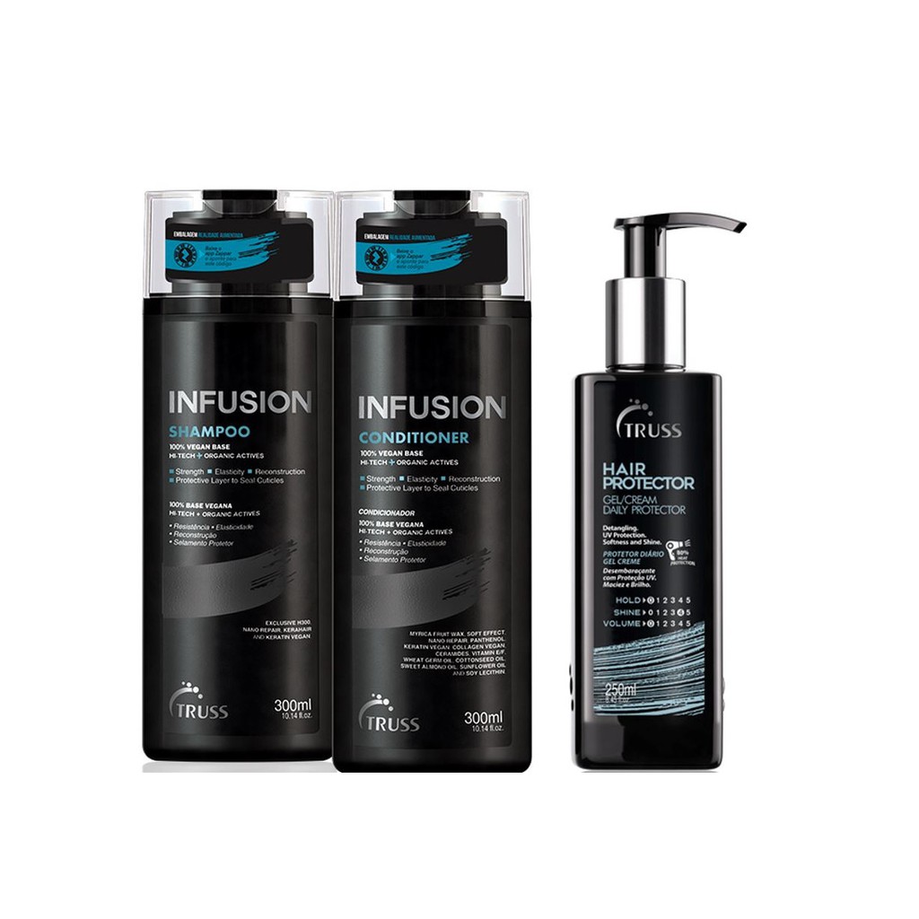 Truss Infusion Shampoo e Condicionador e Hair Protector