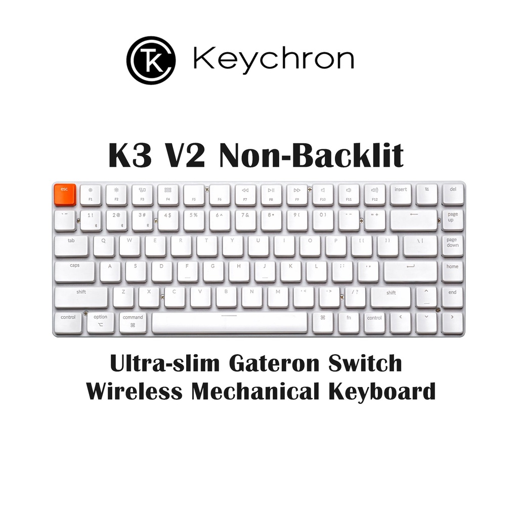 Keychron Teclado Mecânico Sem Fio K3 V2 Com Perfil Baixo Ultra Fino