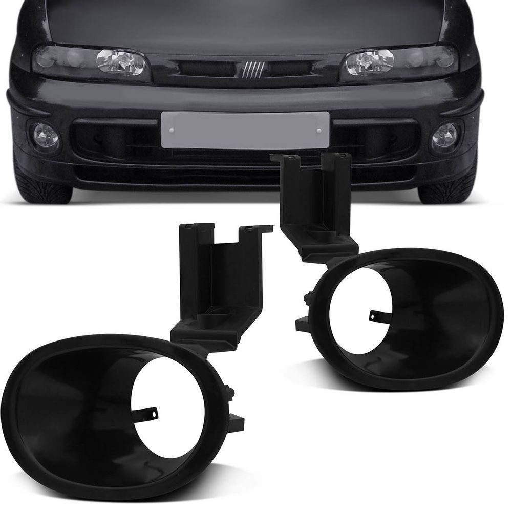 Moldura Aro do Farol Milha Fiat Brava 99 a 03 Marea e Weekend 98 a 07 Neblina Auxiliar Cor Preta em Oferta na Shopee