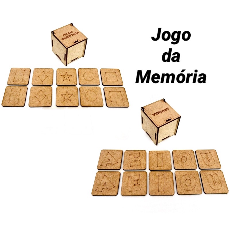 Kit de Jogo 10 Jogos Memória Dia Das Presente Criativo em MDF