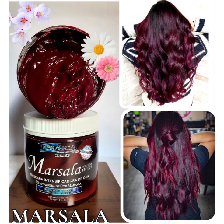 Máscara Tonalizante 250g Pigmentante Ativadora de Tons Cabelo Marsala