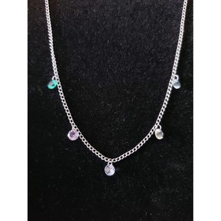 Kit Feminino Colar e Pulseira Com Pedras Coloridas, Colar Pedras Coloridas, Colar, Corrente, Colar Feminino, Pulseira Com Pedras Coloridas, Joias, Presentes, Moda Feminina, Para Elas, Lembrança, Lembranca
