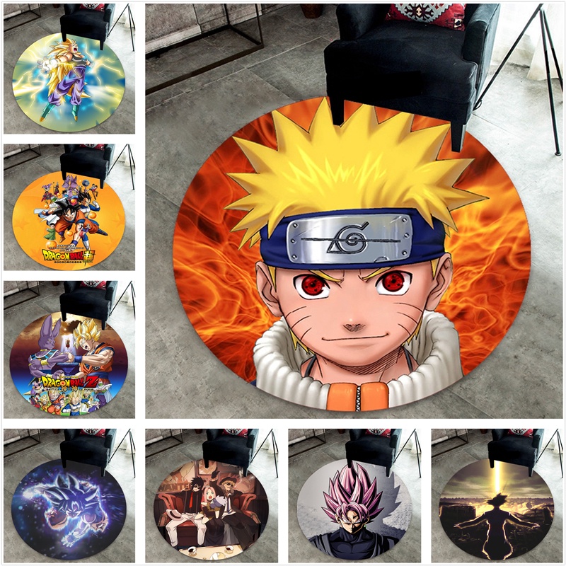 Tapete Redondo Anime Naruto Personalizado Bola De Dragão Desenho Animado  Quarto Cabeceira Cesto Giratório Para Jogos Personalizável Computador  Cadeira Giratória Filho Goku Vegeta Sasuke Foot Mat B11 - Escorrega o Preço
