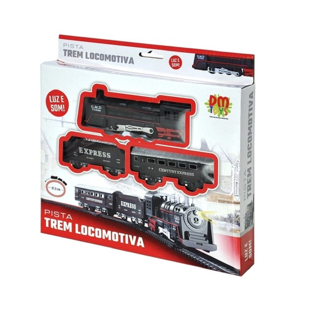 Pista Trem Locomotiva Com luz DMT5373 - DMTOYS - Mom & Baby