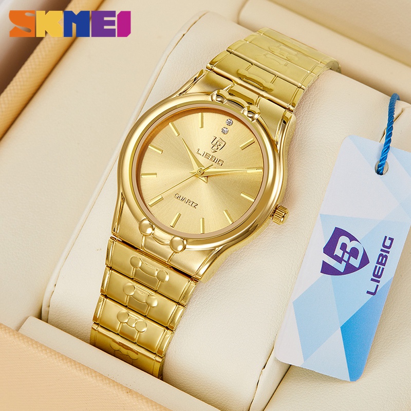 SKMEI Relogios Masculinos De Ouro Marca Original Quartzo Masculino RelóGio Feminino Relogio à Prova D'áGua Casal