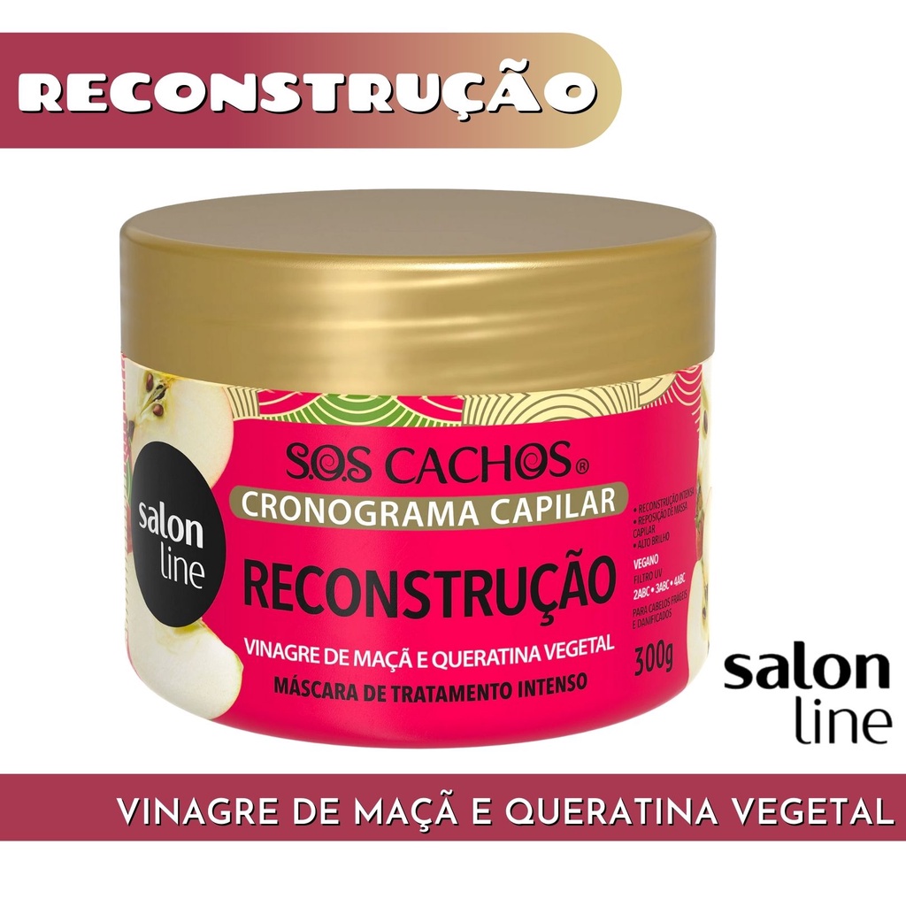 Mascara De Reconstrucao Creme Revitalizante Cronograma Capilar Sos Cachos Etapa De Reconstrucao Capilar 300g Salon Line Shopee Brasil