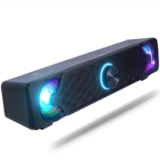 Caixa de Som Pc Gamer Soundbar Alto Falante Subwoofer Com Iluminação LED RGB USB/P2 PC Notebook