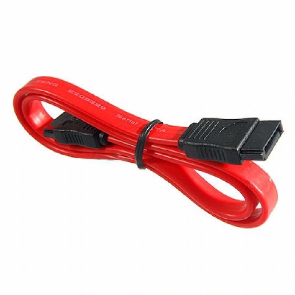 Cabo Sata de Dados / Cabo de transferência de dados / Pode ser utilizado para conectar disco rígido e placa-mãe / Padrões suportados SATA 1.0 150MB/s e SATA 3Gb/s 300MB/s / Tamanho 30 centímetros
