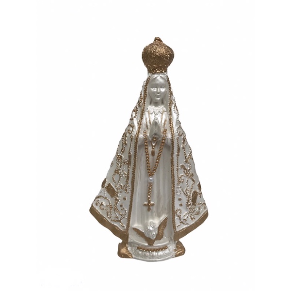 imagem nossa senhora Aparecida 22cm desenhada branca top demais