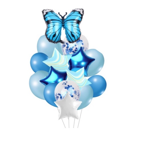 Kit 15 Buque Balão Borboleta  ROSA-AZUL//-----/Números 70cm/--/cortina em Oferta na Shopee