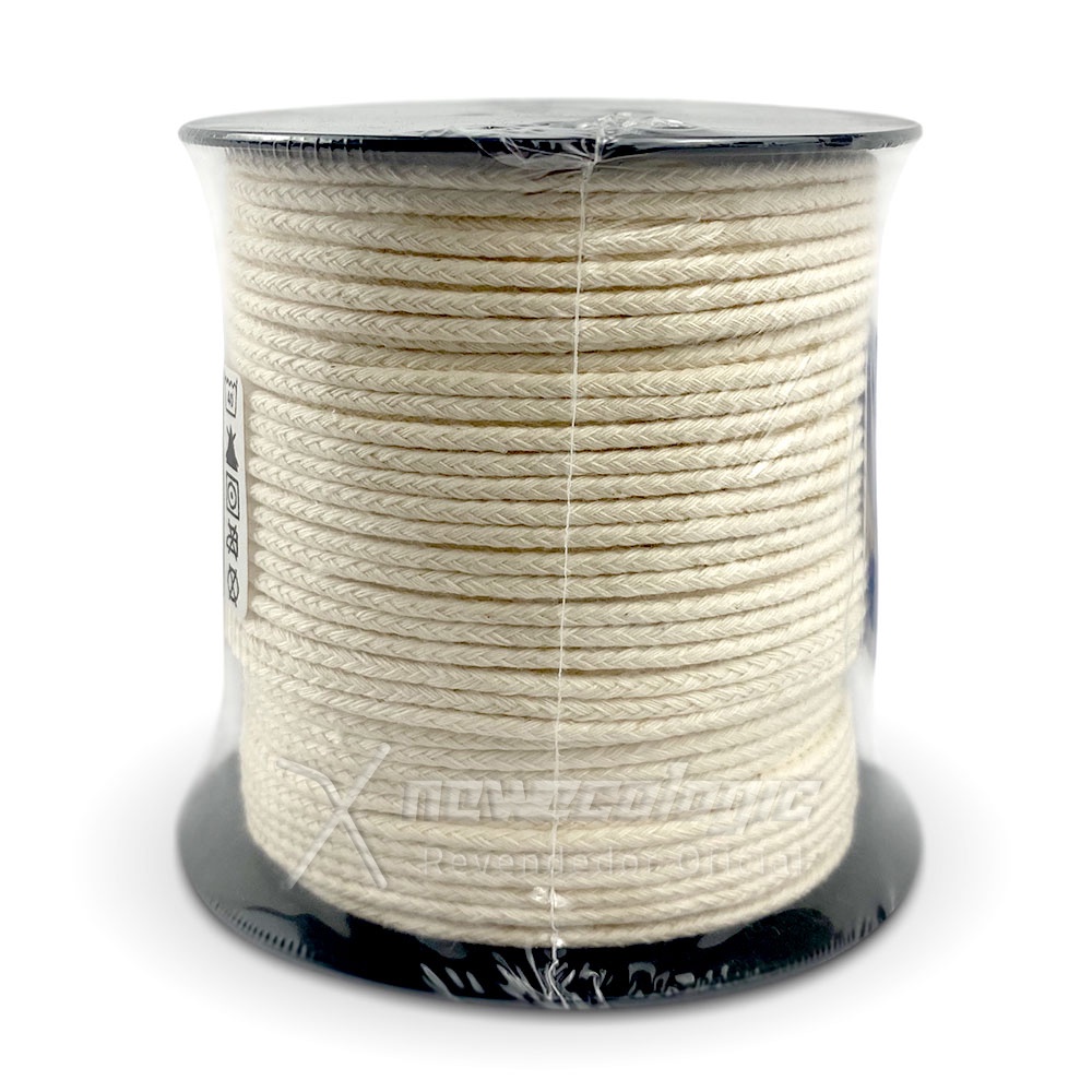 01 Corda Cordão 100% Algodão 3mm Com 50 Metros Trançado