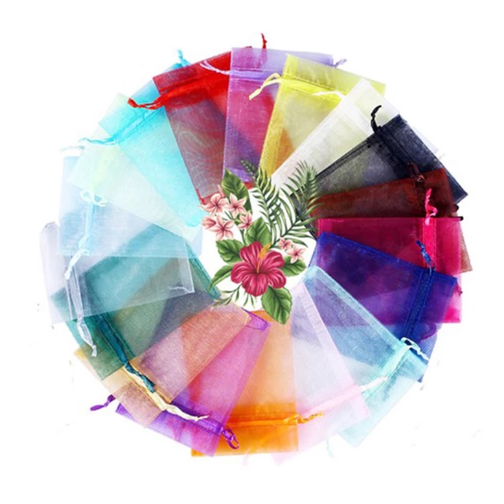 Kit 250Un Saco Saquinho Organza Tule Saquinho 7x9 Diversas Cores Festa Casamento Batizado Joias