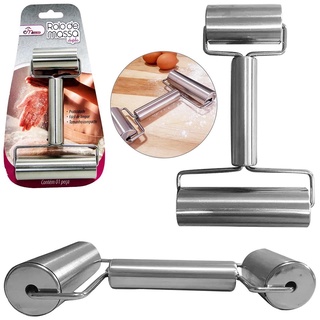 Rolo De Massas Dupla Aço Inox Culinaria Cozinha Praticidade em Oferta na Shopee