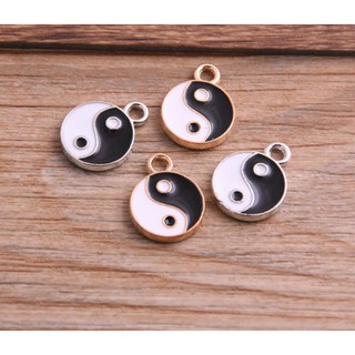 Kit 5 ou 10 Pingente Tao Yin Yang Energia Equilíbrio Metal Para Pulseira Japamala Colar Prateado ou Dourado