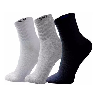 Kit 12 Par De Meias Algodao Promoçao Para Frio Veste 38 Ao 43 ESCRITO ESPORT