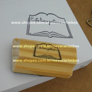 Carimbo Livro - Este livro pertence a - tam. Aprox. 5,5x3 cm - coloque seu nome nos livros!! em Oferta na Shopee