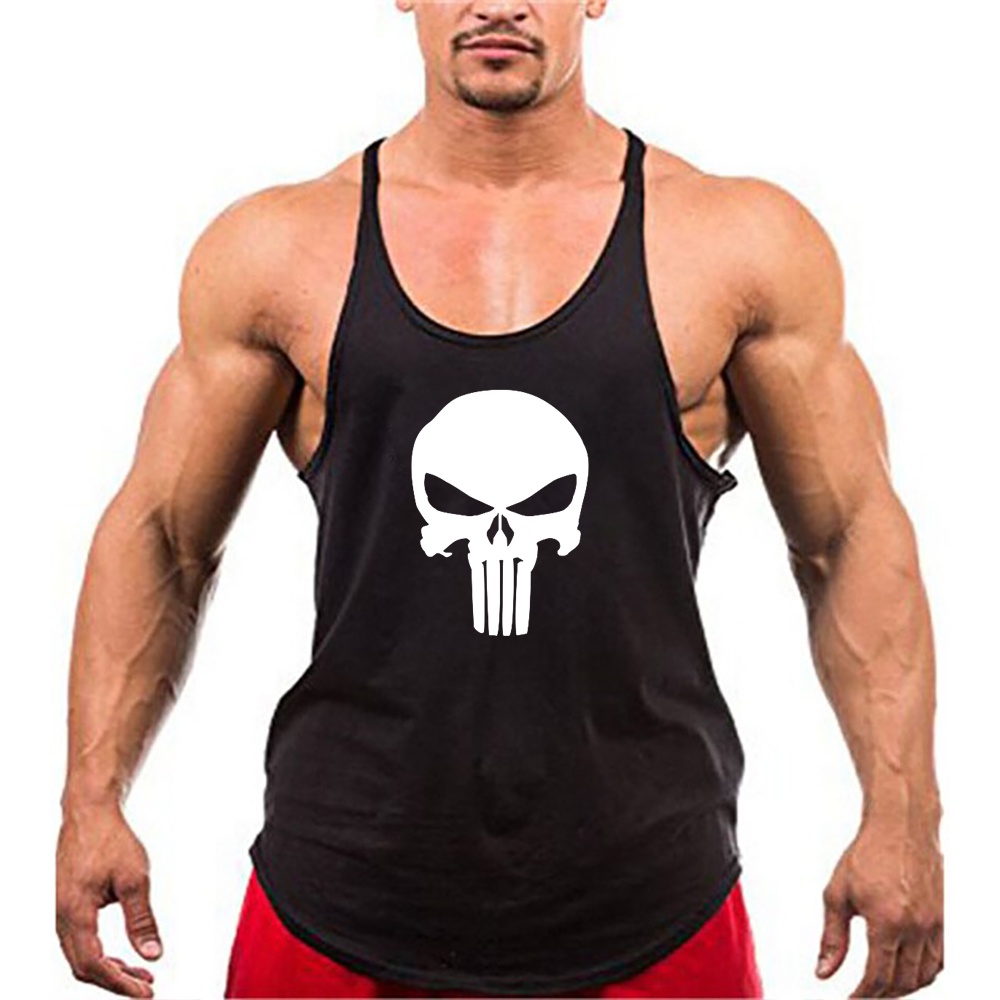 Regata Masculina Cavada Punisher Justiceiro Oversized Bodybuilder Longline Camiseta Academia Musculação