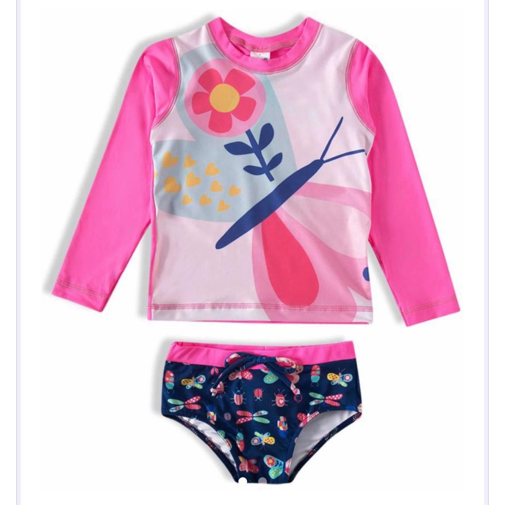 Roupa De Praia Bebe Menina Camisa Uv Calcinha Biquini Tiptop | Shopee ...