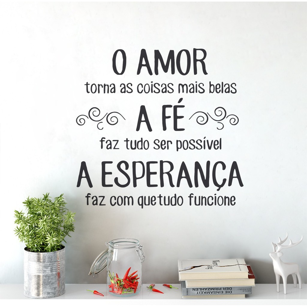 Adesivo Decorativo De Parede Frase Sala Quarto O Amor - Home & Living