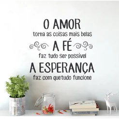 Adesivo Decorativo De Parede Frase Sala Quarto O Amor