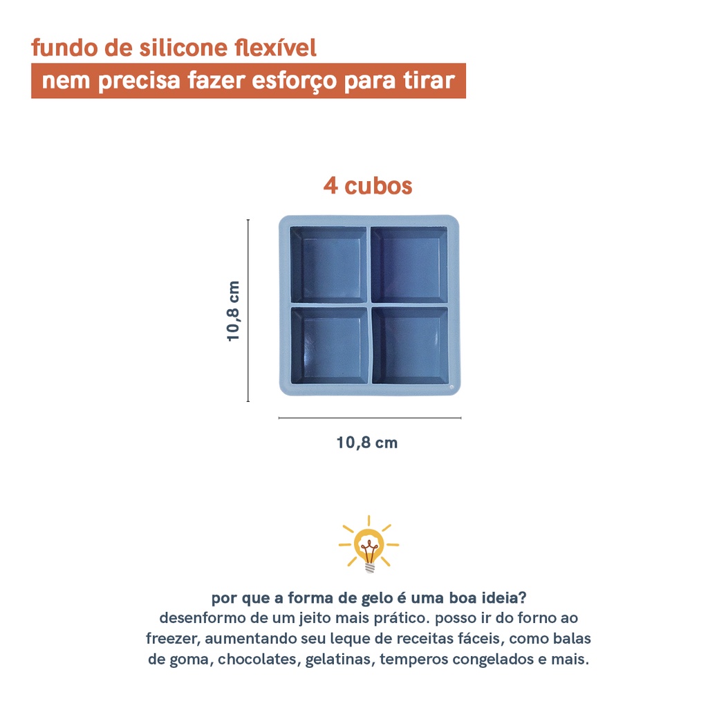 Detalhes do Forma De Silicone Para Gelo Quadrado
