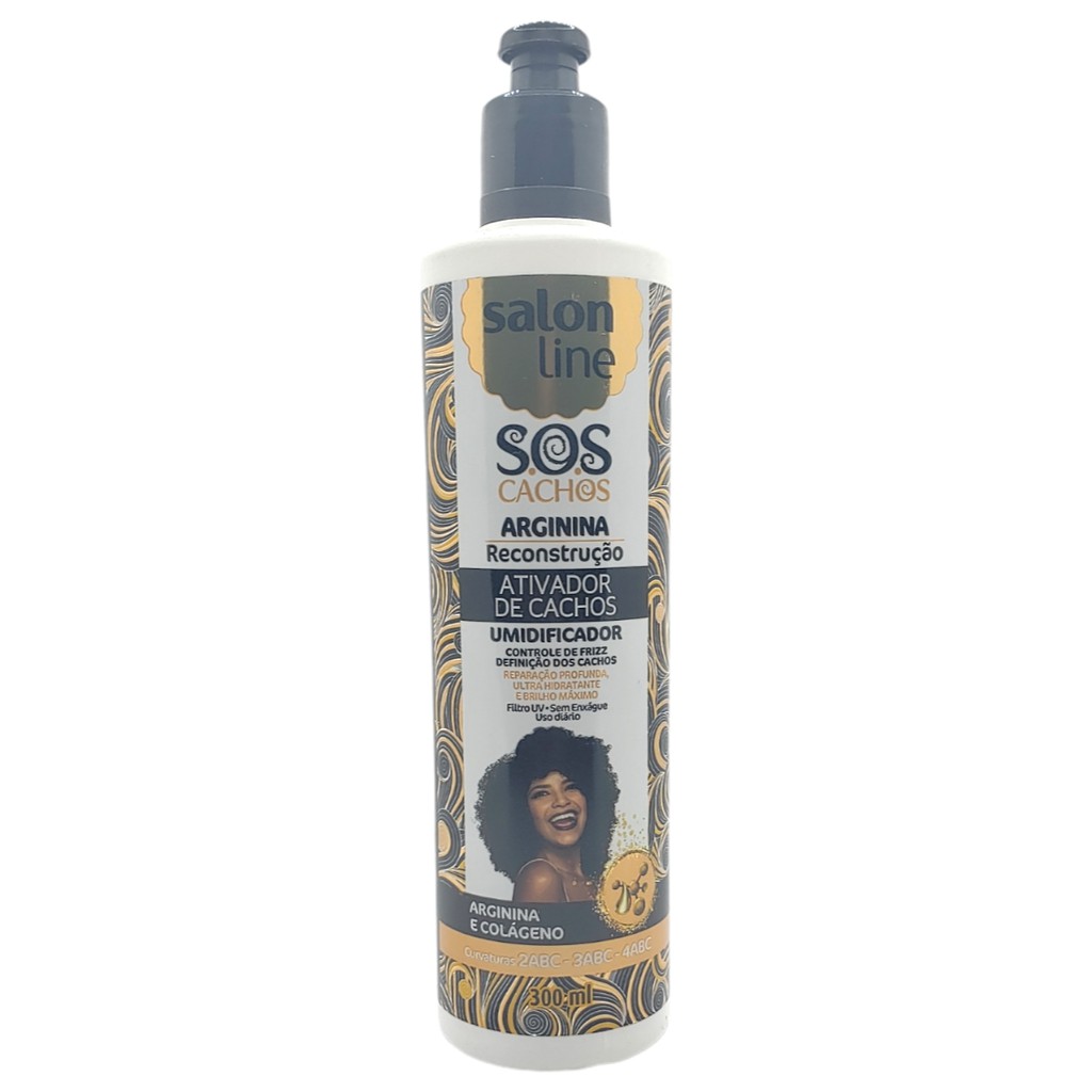 Ativador De Cachos Reconstrucao Arginina S O S Cachos 300ml Salon Line Shopee Brasil