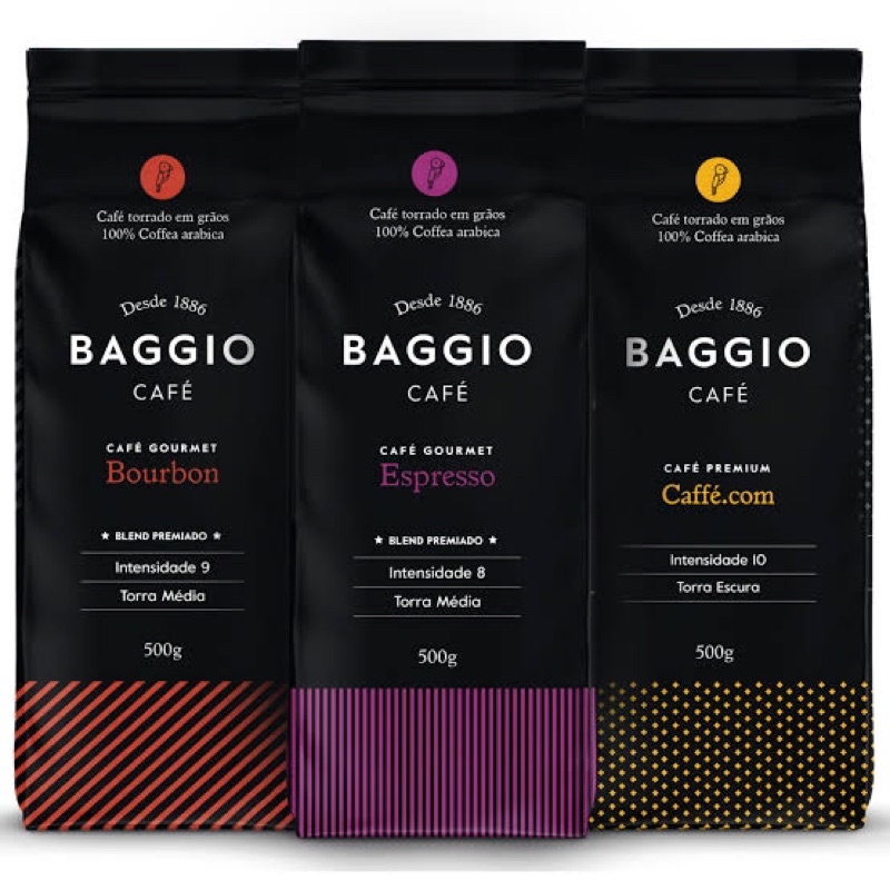 Baggio Café em Grãos Gourmet & Premium - Pacote 500g - Bourbon / Caffé.Com