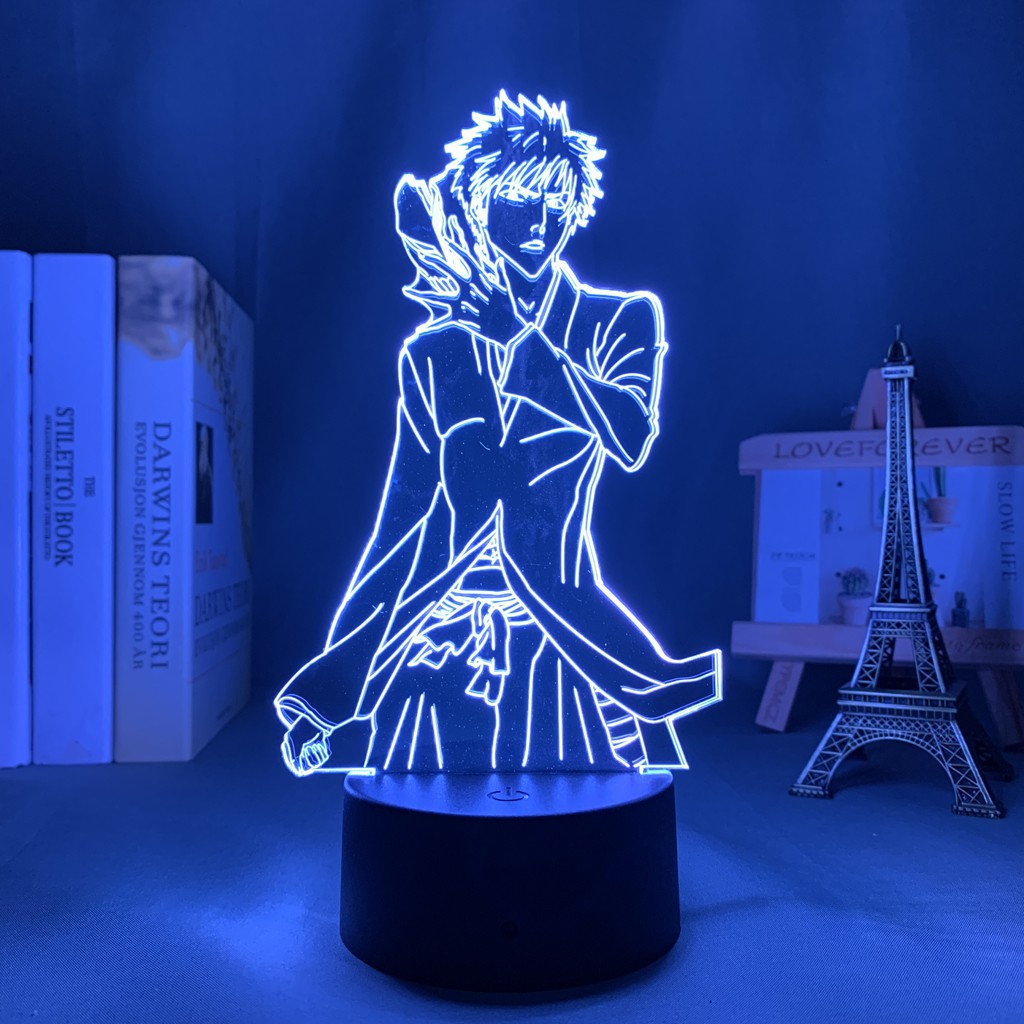Anime Bleach Ichigo Kurosaki Figure Lâmpada Led Noturna Jagermeister 1