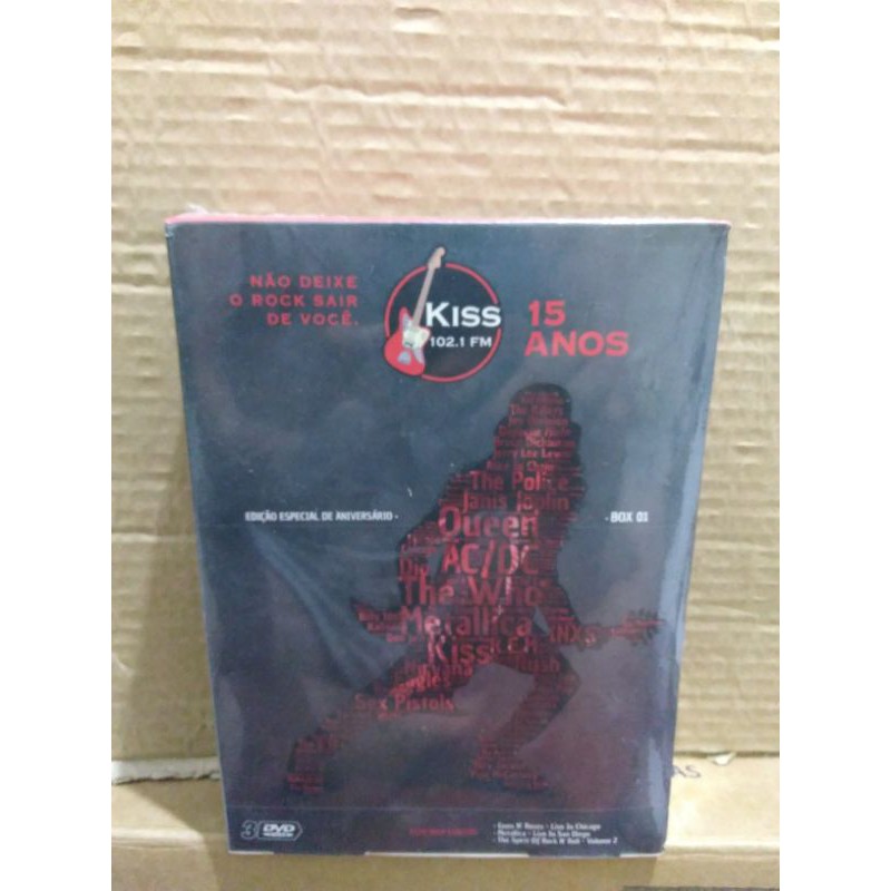 Box Kiss Fm 3 Dvds- Guns'n Roses/metallica/the Spirit Of Rock-n-roll (box Lacrado).