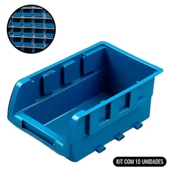Caixa Plástica N°3 Azul Porta Componentes Prática Kit Com 10 Peças 3A MARCON