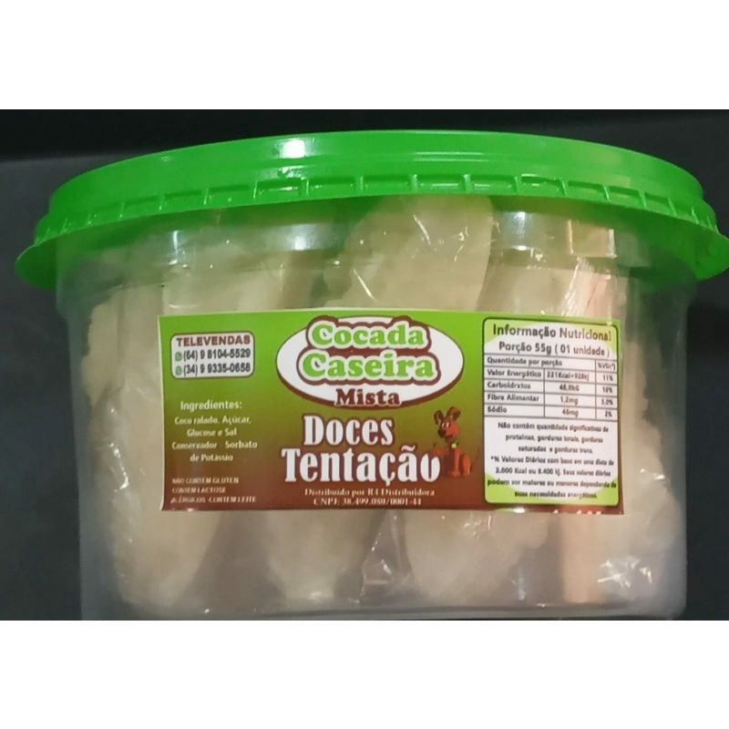 Cocada baiana branca 10 unidades