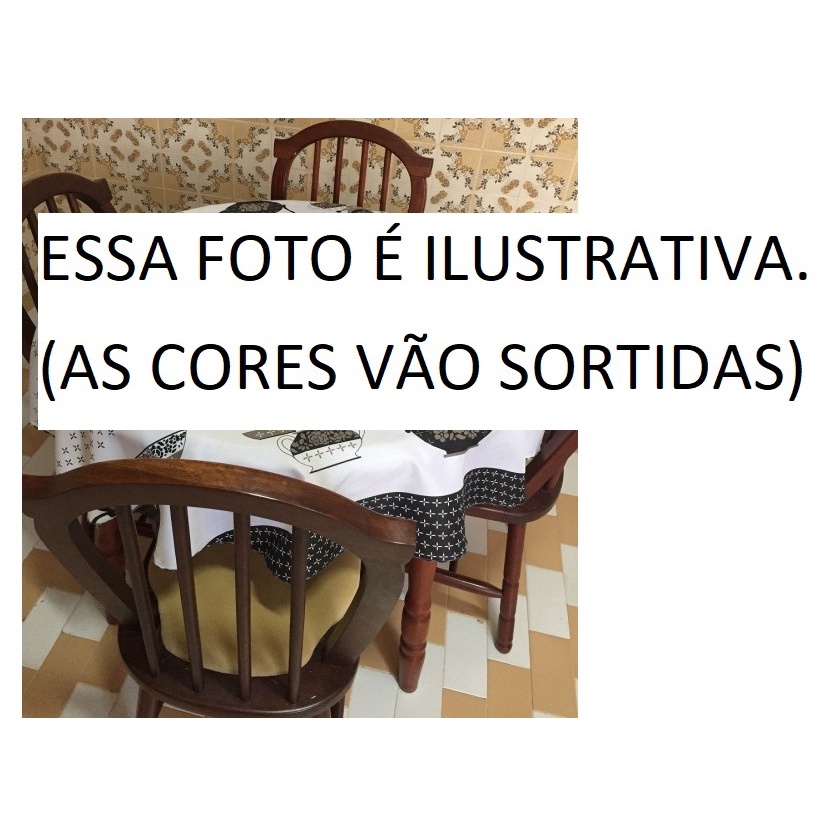 Toalha Mesa Redonda OXFORD Original Importado, Est. 4 Cadeiras (Estampas Sortidas)Kit C/2