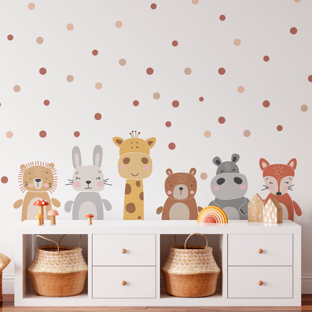 Adesivo de Parede Infantil Animais Safari Boho em Oferta na Shopee
