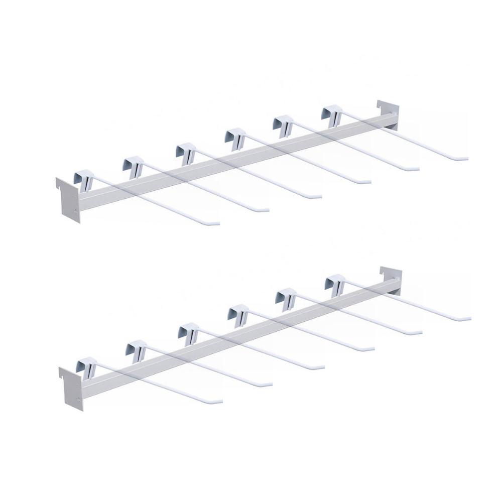 KIT - 2 Réguas para Gondola 91cm + 12 ganchos simples 30cm - Sa Gondolas