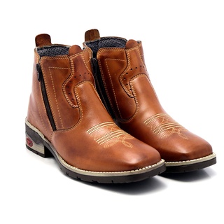 Botas Botina de rodeio cautry Cano Curto em couro legítimo