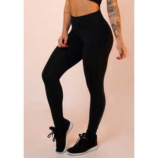 Calça legguing feminina preta suplex confortável para o dia a dia academia a pronta entreg...