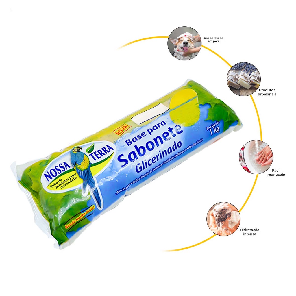 2 Bases De Glicerina Branca Para Sabonete Nossa Terra em Oferta na Shopee