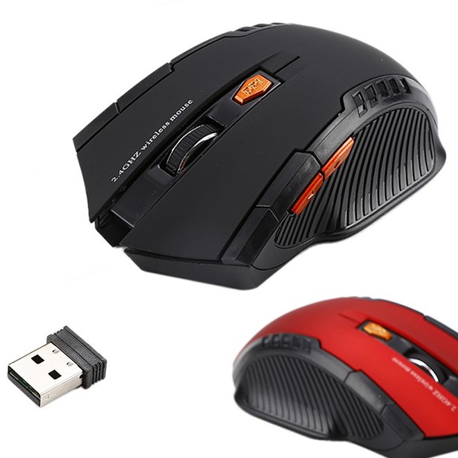 Mouse Sem Fio 2.4G 1600DPI Para Jogos Óptico 6 Teclas Notebook Pc Desktop Gamer USB Alimentado Por Bateria