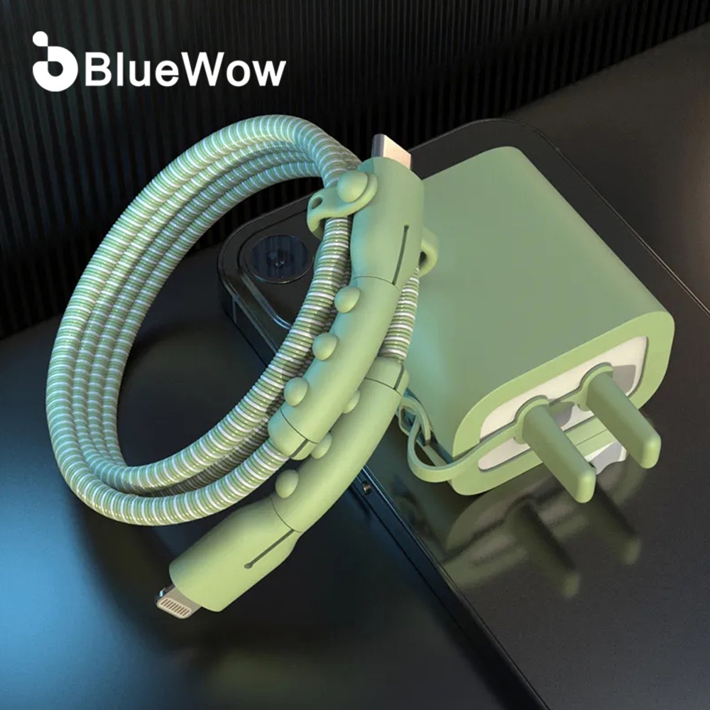 【 TOP1 】 BlueWow Hot Sale Charger Cover Protector De Cabo De Silicone Acessório iP-18/20w USB Plug Protetor Para Telefone Cable Line Protection Case . em Oferta na Shopee