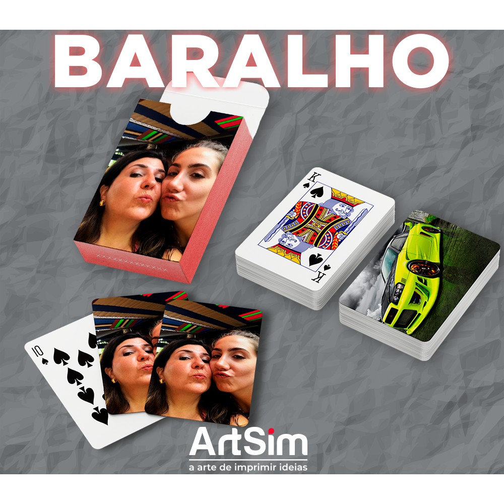 25 Baralhos Personalizados Com Sua Foto Arte Ou Logotipo | Shopee Brasil