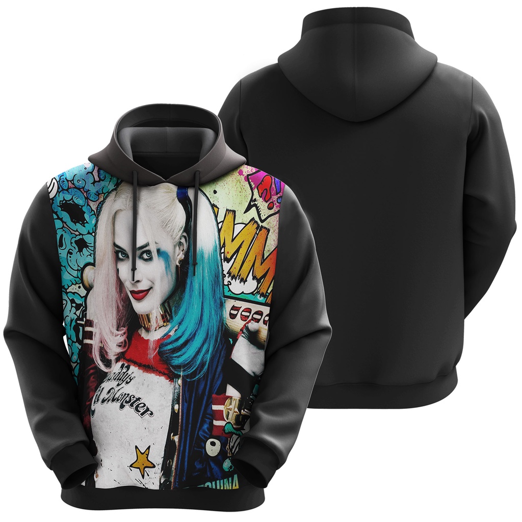 Blusa Moletom Full Sublimado Arlequina Esquadrão Suicida