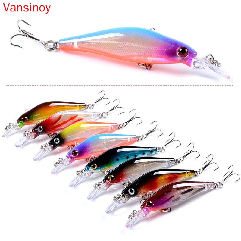 Iscas De Pesca Minnow Isca Flutuante De 8 Cm / 6,3g Iscas De Pesca Para Robalo Truta Salmon Minnow