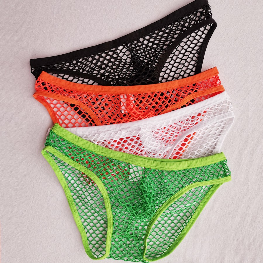 Cuecas Homem Cintura Fina Sexy Roupa Interior Rede Cuecas