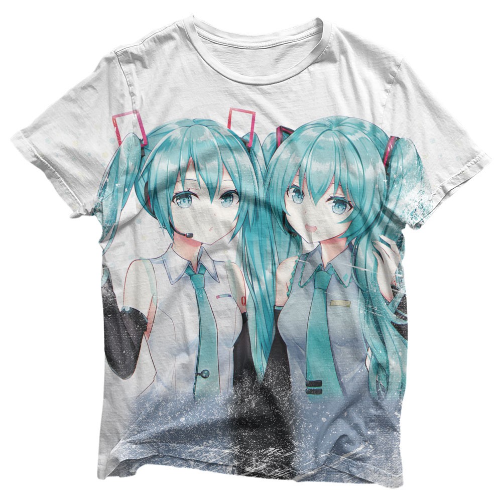 Camisa Hatsune Miku em Dobro - Camisas Vocaloid Estampa Total