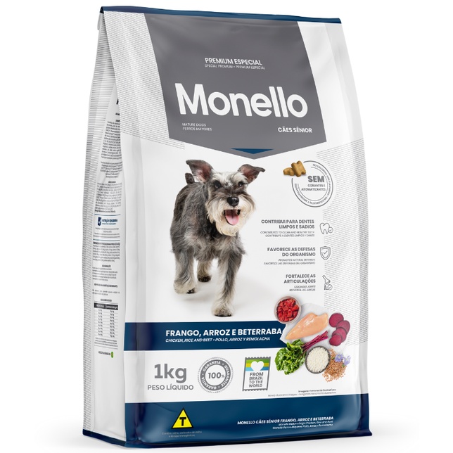 Ração para Cães - Monello Sênior 1KG (Alimento Premium Especial)