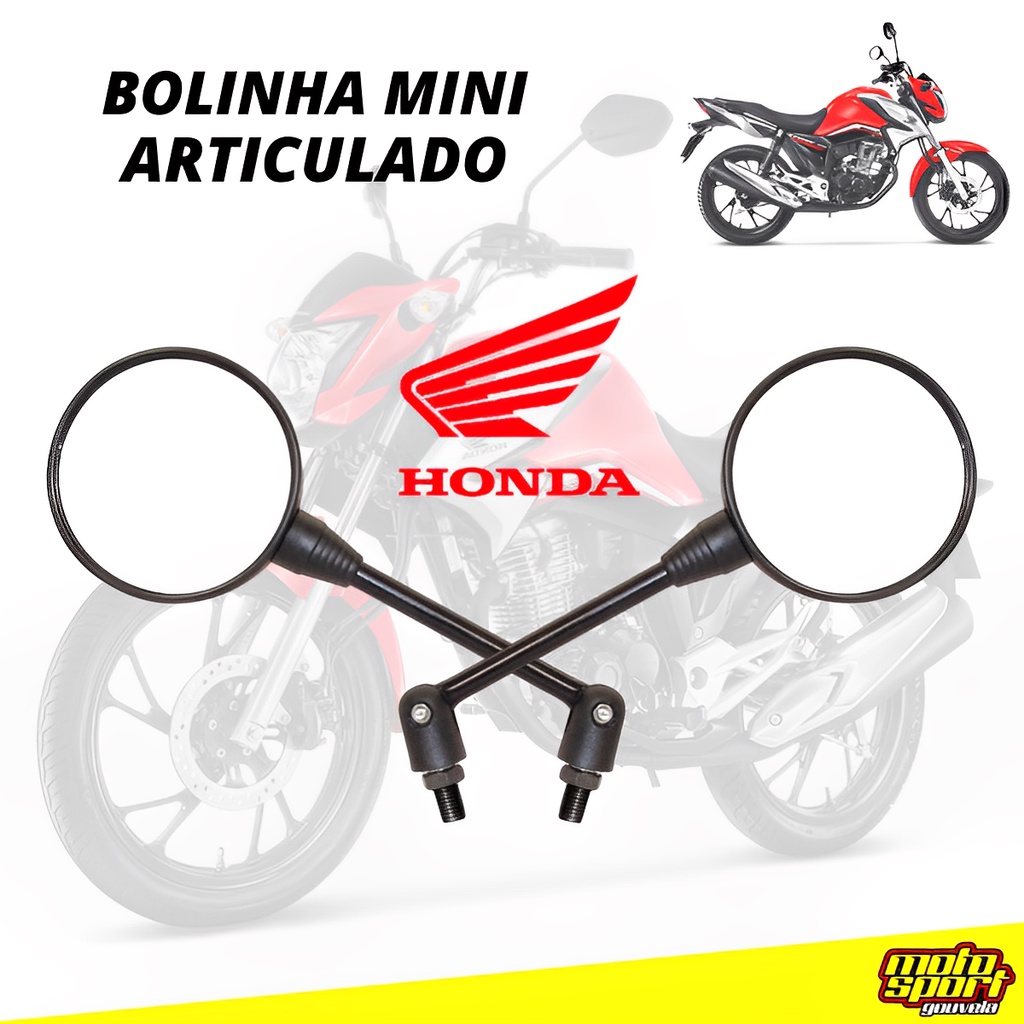 Retrovisor Mini Redondo Articulado Gvs Para Motos Honda Bolinha Moeda Par em Oferta na Shopee