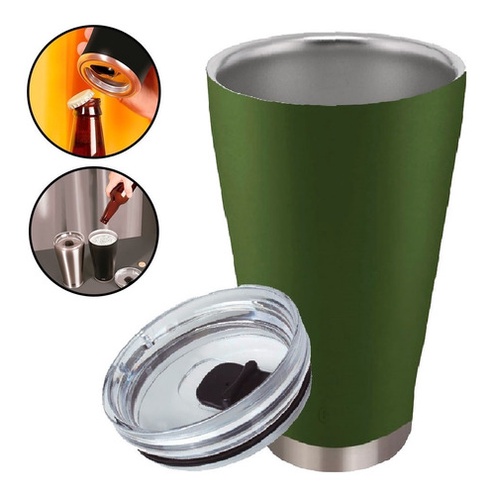Copo Térmico Com tampa de Cerveja 700ml Bebida gelada ou quente Chá Café Chocolate