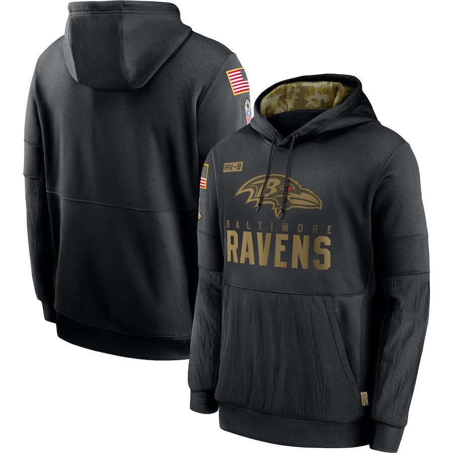 Baltimore Ravens Sweatshirt Masculino Salute To Service Sideline Performance Soccer Jersey Hoodie S4Xl