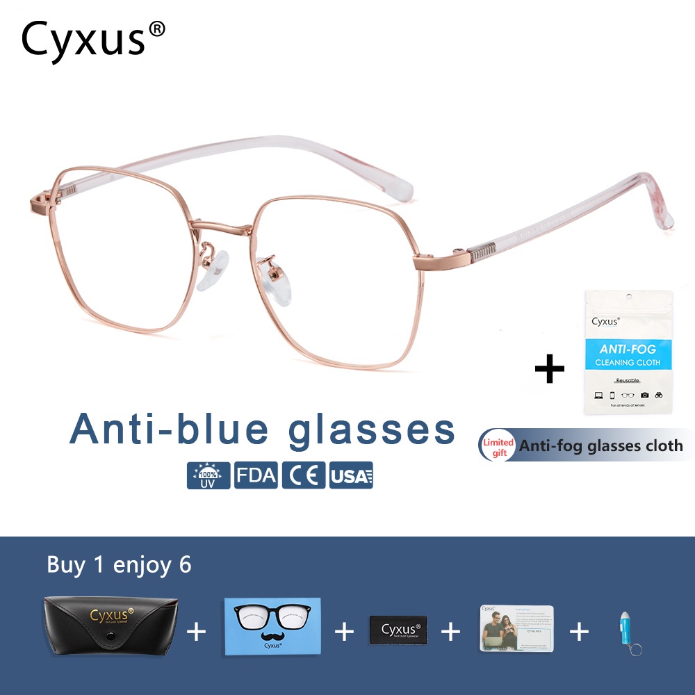 Cyxus Anti Blue Light Rx Glasses For Women Men Moda Personalizada Óculos De Computador Armação 8203